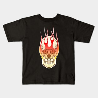 Tribal Celtic Flaming Skull Kids T-Shirt